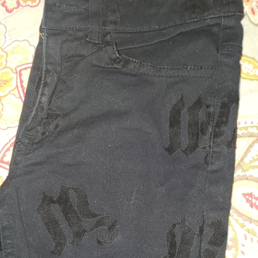 H&M Divided Black Pants w/ velvet   accent